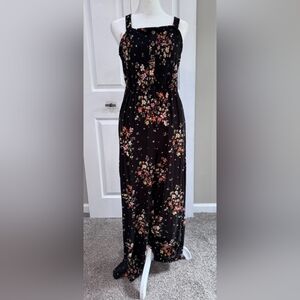 No Boundaries Black Floral Maxi Dress